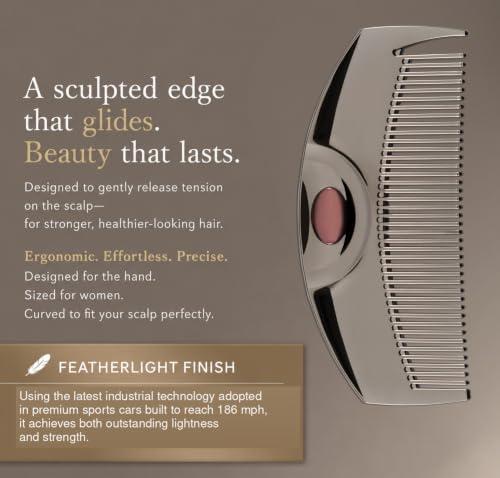 LOVECHROME Tsuki Premium Anti-Static Travel Comb - Black, Hand-Finished Japanese Craftsmanship