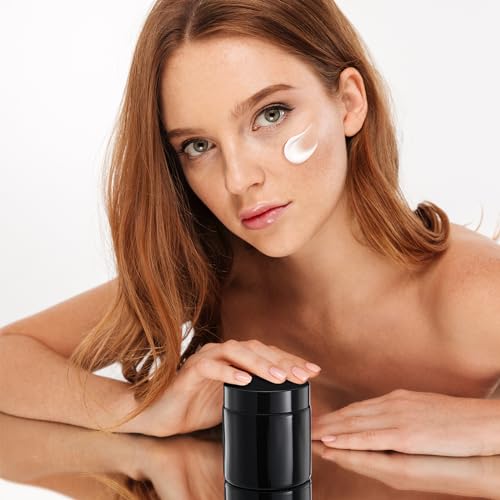 Norme 36pcs 4oz Glass Cosmetic Jars with Black Lids - Reusable & Leakproof