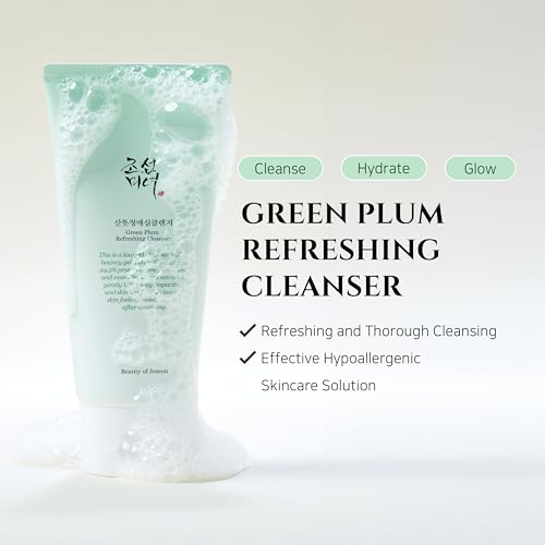 Beauty of Joseon Green Plum Refreshing Cleanser Gel with Dynasty Cream Hydrating Face Moisturizer for Dry