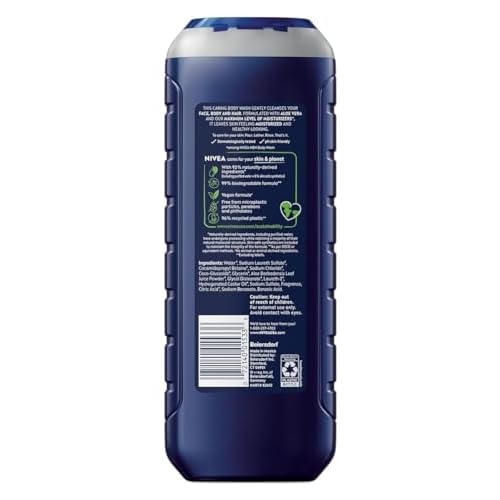 Nivea Men Maximum Hydration 3-in-1 Body Wash, 16.9 fl oz (Pack of 2)