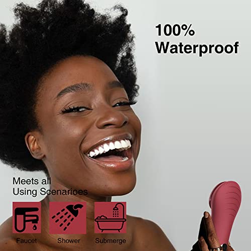 Face Scrubber, N?graCoola CLIE Facial Cleansing Brush, Waterproof and Rechargeable Face Scrub Brush for Men & Women, Cleansing, Exfoliating and Massaging, Electric Face Wash Brush - Berry