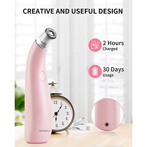 NEWDERMO 2-in-1 Microdermabrasion Machine for Facial, Diamond Microdermabrasion Device USB Rechargeable (Pink) with Microdermabrasion Machine Pro(White)