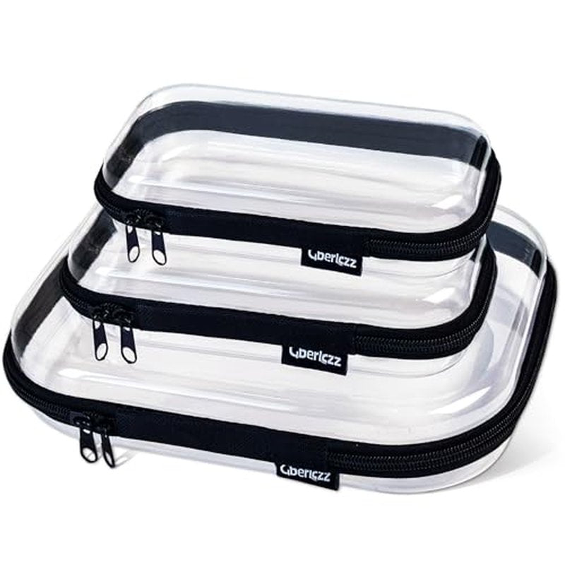 Clear Zipper Pouches for Organizer, Waterproof Hard Clear Zipper Case, Hard Plastic Pouch with Zippered