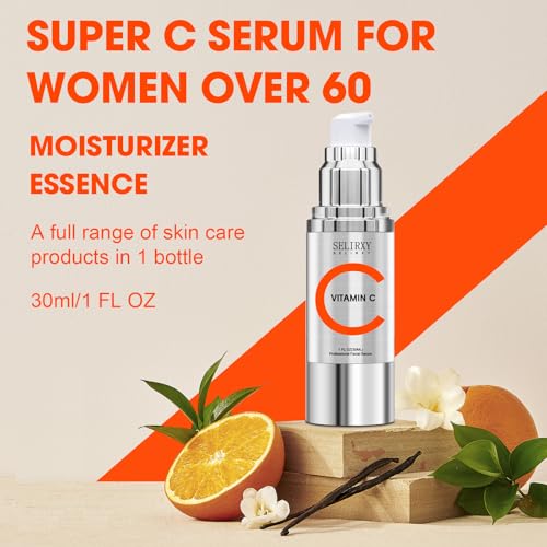 Unscented Vitamin C Serum for Mature Skin - Anti-Aging Face & Neck Treatment