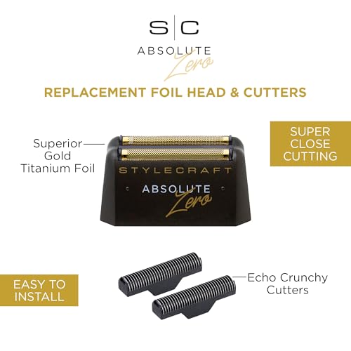 StyleCraft Absolute Zero Foil Shaver Gold & Black Echo Cutters for Men