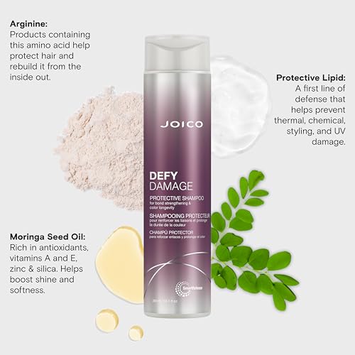 Joico Defy Damage Protective Shampoo | For Color-Treated Hair | Strengthen Bonds & Preserve Hair Color | With Moringa Seed Oil & Arginine