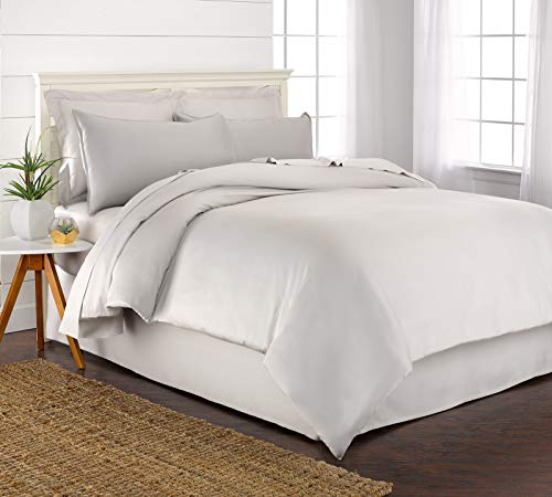 Pure Bamboo King Duvet Cover Set - Organic Viscose, Cooling & Soft, White