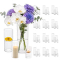 Sandraheer 48 Pack Clear Glass Cylinder Vases for Wedding & Event Decor - 4 Sizes