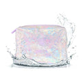 Iridescent Crinkle Makeup Bag - Water-Proof Tyvek Cosmetic Organizer