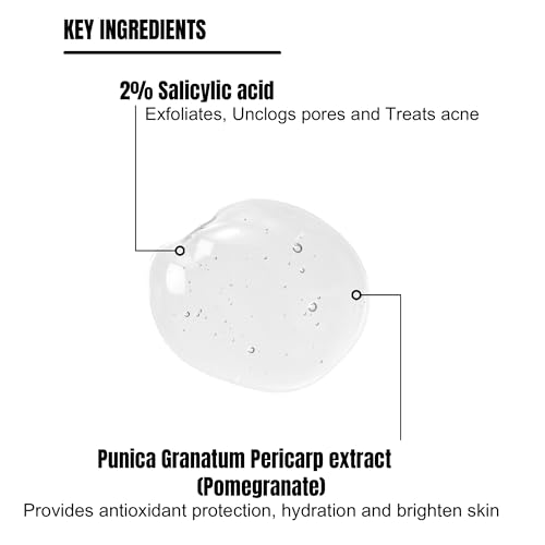 Purifying Gel|Facial Foaming Cleanser With Salicylic Acid&Punica Granatum Pericarp Extract|For All Skin Types|Clear Acne|Breakouts|Smooths & Softens Skin|Vegan-Cruelty Free|4FL.OZ/120ML