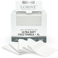 Disposable Face Towels XL 10 x 12, 60 Count ? 100% Cotton Clean Skin Towels, Ultra Soft Lint Free Face Towelettes for Skincare & Makeup Removal, Thick Facial Dry Wipes for Sensitive Skin