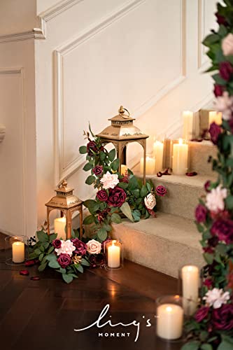 Artificial Flower Garland 6 Pack Burgundy & Red-Marsala 2FT for Wedding & Home Decor