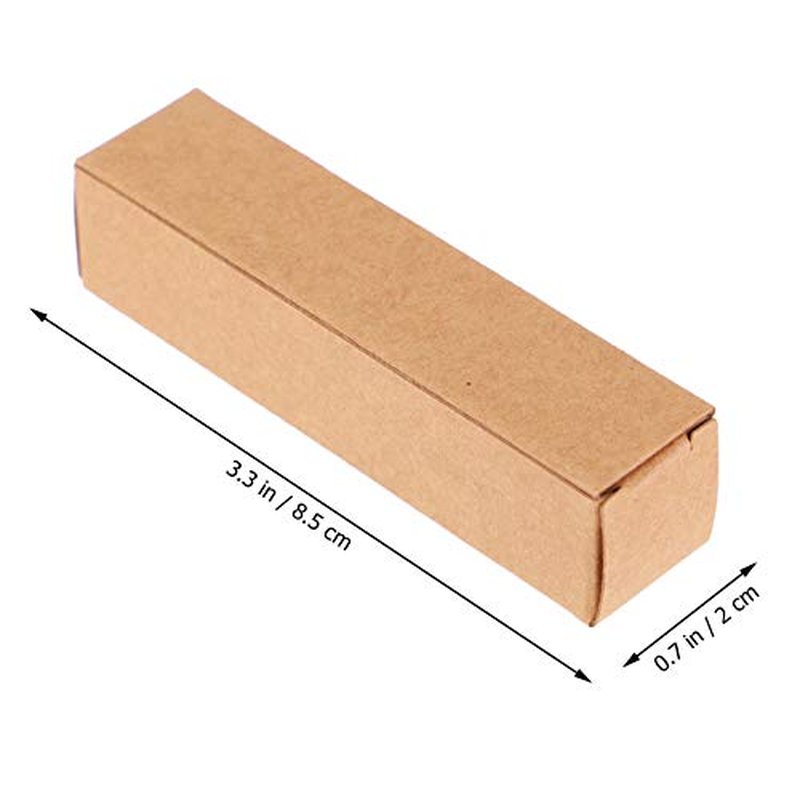 EXCEART Kraft Paper Lipstick Packaging Boxes 50 Pieces Small Boxes for Lip Balm Lip Gloss Essential Oil Storage Diy Beauty Accessories Organizer 3.35X0.79X0.79 Inch