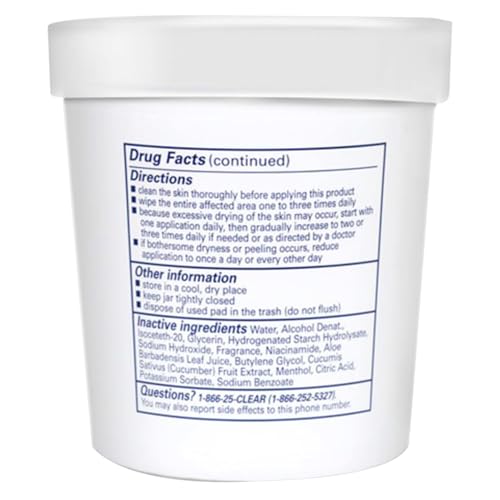 Clearasil Stubborn Acne Control 5-in-1 Daily Facial Cleansing Pads Pack of 3 - 90 Count Each