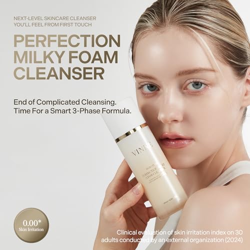 Milky Foam Facial Cleanser with LHA & PHA - Korean Oil & Water Dual-Action Face Wash