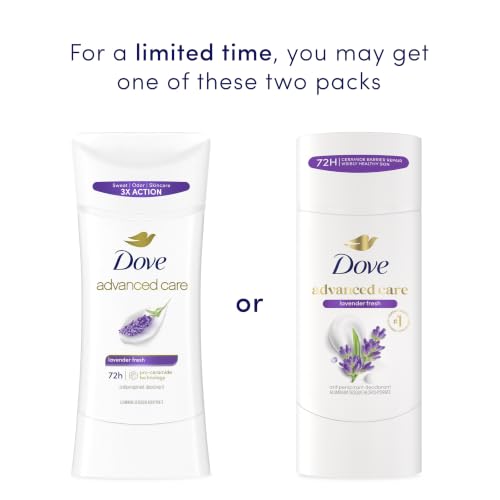 Dove Advanced Care Lavender Fresh Antiperspirant Deodorant Stick 2.6 oz Pack of 4 - Lavender Scent