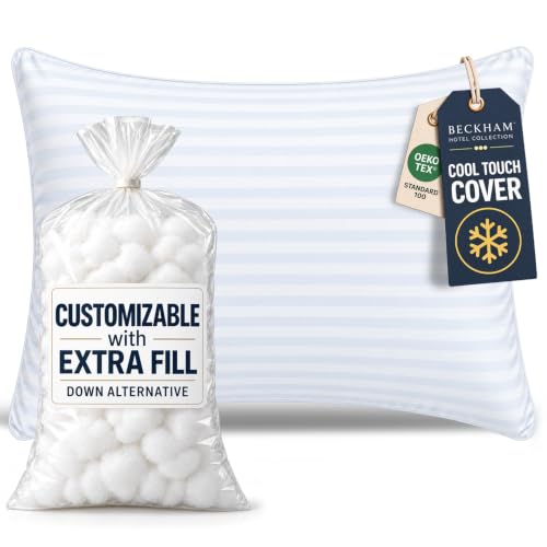 Adjustable Cooling Pillow Queen Size - Down Alternative with Custom Fill & Cool-Touch Cover