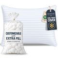 Adjustable Cooling Pillow Queen Size - Down Alternative with Custom Fill & Cool-Touch Cover
