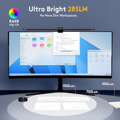 Computer Monitor Light Bar with Radar Motion Sensor, Dimmable Desk Lamp