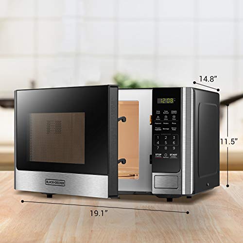 Countertop Microwave Oven 0.9 Cu.Ft 900W Stainless Steel - Black+Decker
