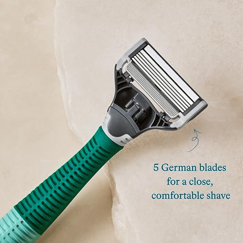 Men's Shaving Kit with Razor Handle, 9 Blade Refills & Shave Gel