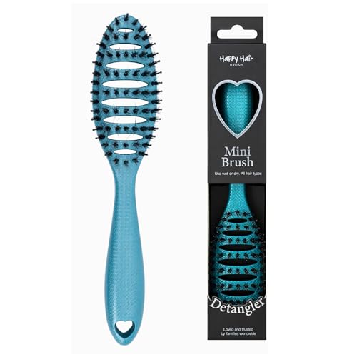 Mini Detangler Hair Brush for Thick & Curly Hair - Teal Variation
