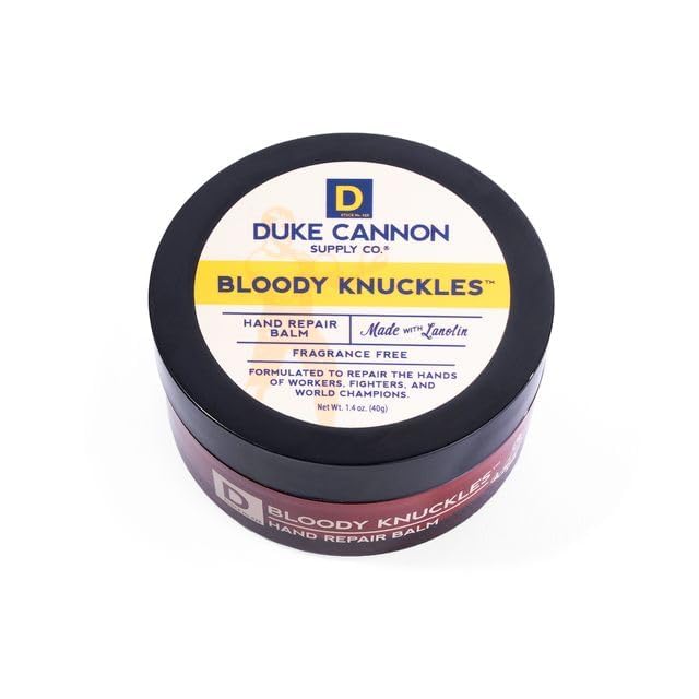 Duke Cannon Bloody Knuckles Hand Repair Balm - Travel Size 4 Pack, Unscented Moisturizer for Dry, Cracked Hands