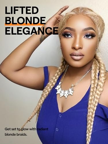 GORGIUS Blonde Braided Lace Front Wigs HXB11 M27613 Pre-Plucked Knotless Synthetic Box Braiding Wig for Women