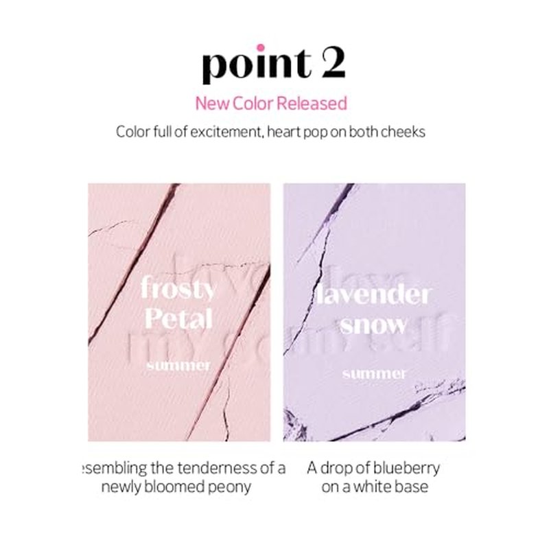 ETUDE Heart Pop Blush, Cool Lavender Cheek Color, Natural Highlight & Glossy Finish, Lightweight Formula, Compact 0.2 oz ? Lavender Snow