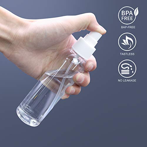 TRENDBOX 4oz Travel Size Spray Bottles, 48Pack Fine Mist Small Empty Plastic Spray Bottle, Leak Proof BPA-Free Travel Essentials Cosmetic Containers