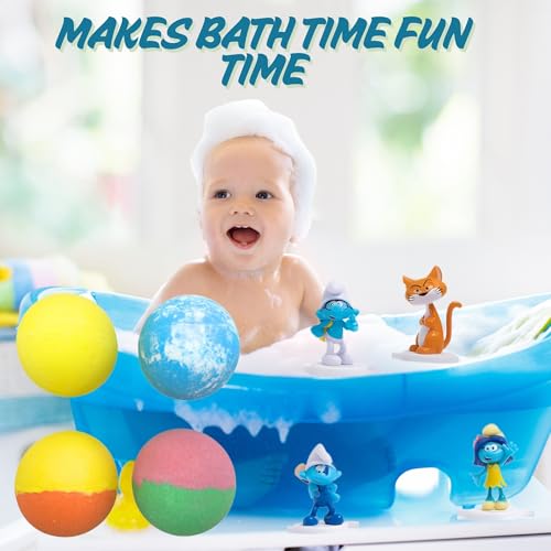 Smurfs Bath Bombs with Action Figures - Pack 1 - Lavender, Jasmine, Rose, Gardenia