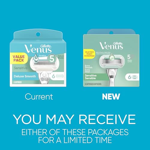 Gillette Venus Extra Smooth Sensitive Razor Blade Refills - 6 Count, Compatible with Venus Handles