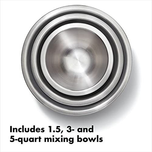 White 3-Piece Stainless Steel Mixing Bowls Set - OXO Good Grips Kitchen