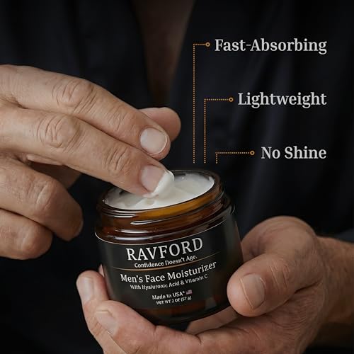 Men’s Matte Finish Face Moisturizer with Hyaluronic Acid & Vitamin C – Hydrating Non-Greasy Cream, 2 oz