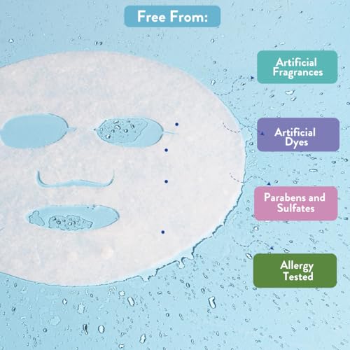 Miss Spa Anti-Aging Facial Sheet Mask, 4 Pack, Smooths Appearance of Fine Lines and Dark Spots, Hydrating and Revives Skin