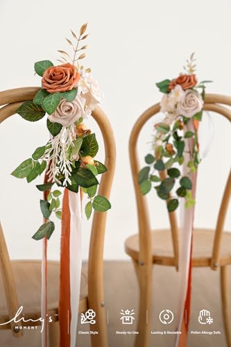 Ling's Moment Sunset Terracotta Pew Decorations for Fall Weddings - 8pcs