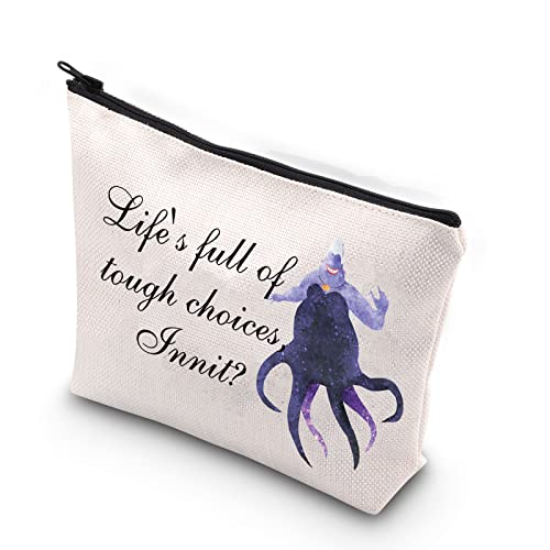 TSOTMO Villain Ursula Quote Inspired Gift Life¡¯s Full Of Tough Choices Innit Zipper Pouch Makeup Bag (tough choices Innit)