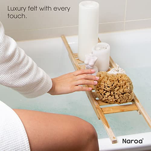Naroa X Large Natural Shower Sponge - Unbleached Body Scrubber Loofah, Eco-Friendly & Plastic-Free