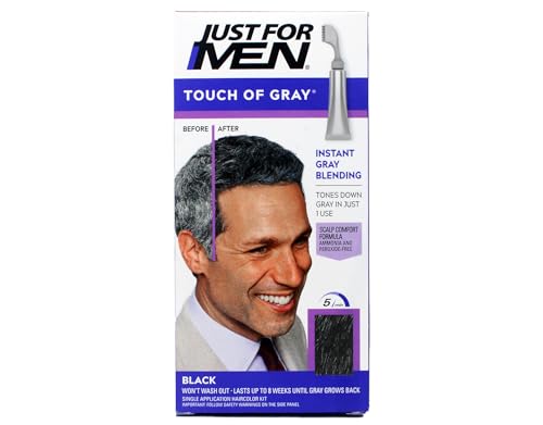 Men's Hair Color Touch of Gray Black-Gray 3 Pack - Natural Gray Coverage