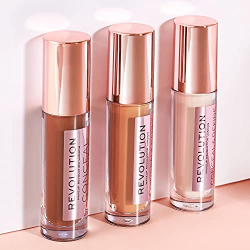 Revolution Beauty, Conceal & Define Concealer, Full Coverage & Lightweight, Long-Lasting Matte Finish, Vegan & Cruelty Free, C1 Fair to Light Skin Tones, 0.14 Oz. (Pack of 2)