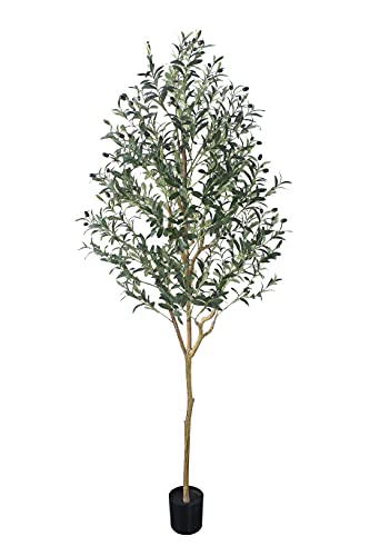 Tall Artificial Olive Tree with Planter - 6.23FT Faux Indoor Plant for Home & Office Decor
