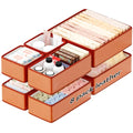 Vegan Leather Drawer Organizers Set - 8 Pack Makeup & Vanity Storage Boxes