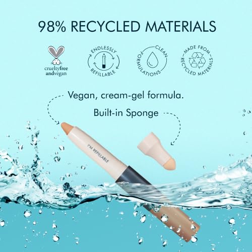 Refillable Concealer Crayon with Built-In Blending Sponge - Bisque