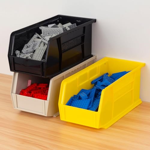 Akro-Mils 30230 Black Plastic Storage Bins 12-Pack - Heavy Duty, Stackable, 11x5x5 inch, Classroom & Garage Organization - Variants
