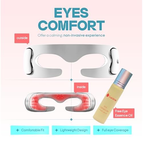 Red Light Therapy for Eye Bags, Dark Circles & Puffiness - Red Light Therapy Device with 630 NM 36 Leds - 3 Modes Red Light & Massager Mode, 10 Min Auto Timer, Rechargeable