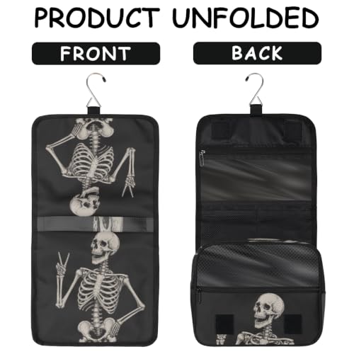 Travel Hanging Toiletry Bag with Multiple Compartments and Hook for Men and Women