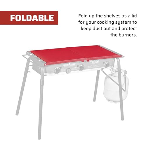 Camp Chef Folding Side Shelf Set for 2 Burners - Includes 2 Shelves, Model Compatibility, Shelf Set