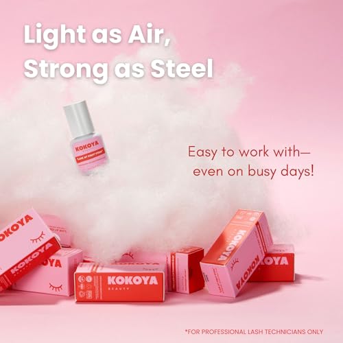 KOKOYA Beauty Eyelash Extension Glue 5mL/0.17 fl oz ? Salon Pro Lash Glue for Eyelash Extensions | Super Strong Hold Eyelash Adhesive | Long Lasting Up to 8 Weeks, 0.5-1 Second Fast Drying, Black