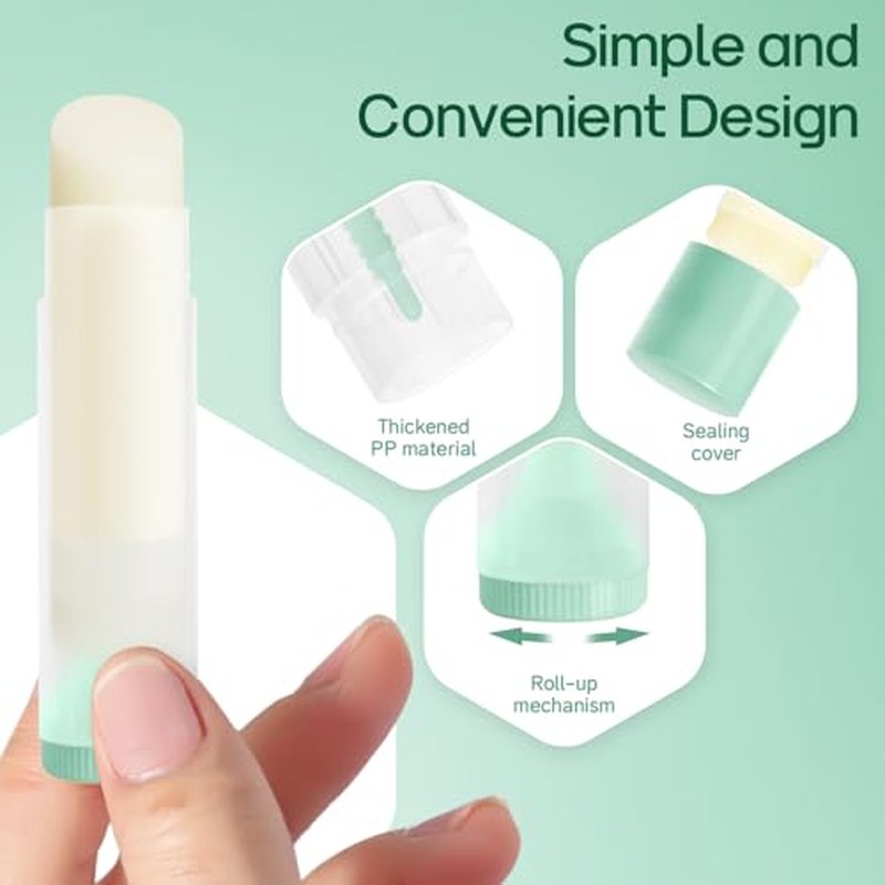 50Pcs Lip Balm Tubes Empty 5.5ml(0.18 oz)- BPA Free Twist-Up Containers with Color Caps, Leak-Proof DIY Lip Balm, for Homemade Lipstick, Purple Cap