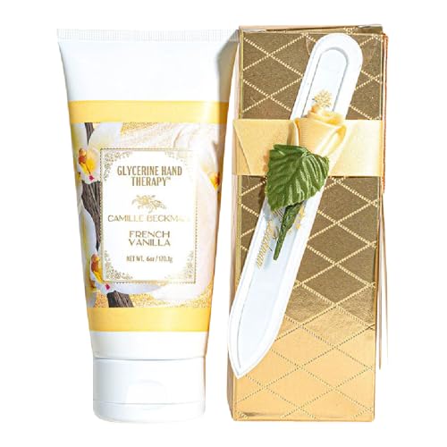French Vanilla Hand Cream Gift Set - Romantic Manicure with Nail File & Moisturizer